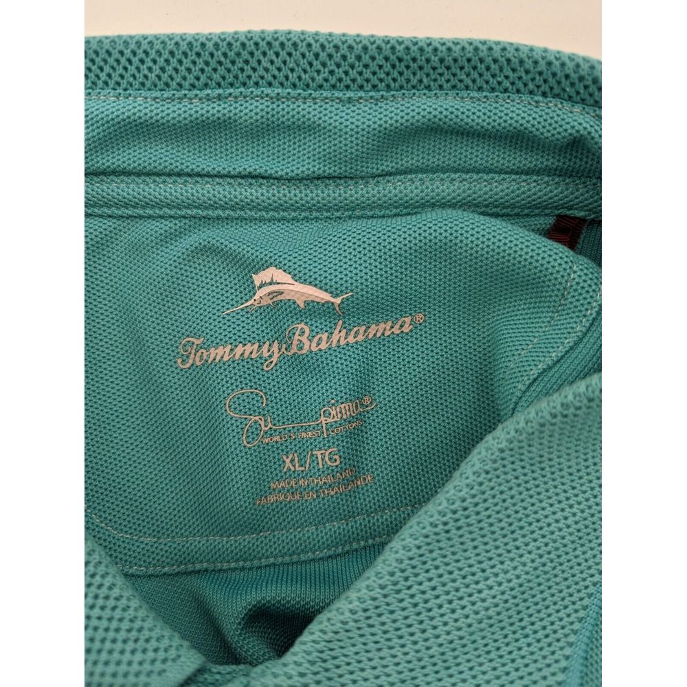 Tommy Bahama Supima Cotton Men's Teal Short Sleeve Marlin Polo Shirt, Size XL - Picture 9 of 9